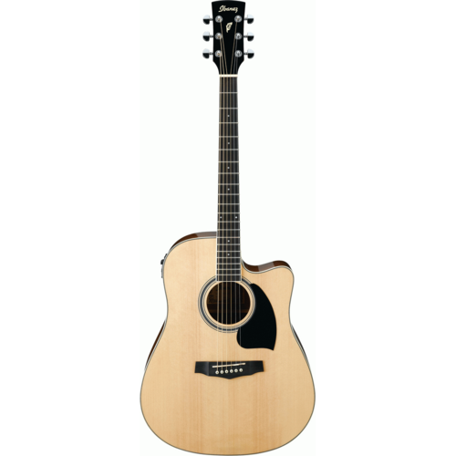IBANEZ PF15ECE 6 String Dreadnought/Electric Cutaway Guitar in Natural High Gloss