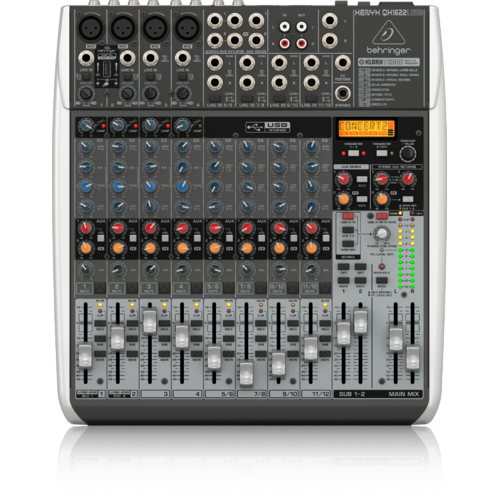 BEHRINGER XENYX QX1622USB 16 Channel 2/2-Bus Mixer with XENYX Mic Preamps & Compressors, Multi-FX Processor (4 x XLR)