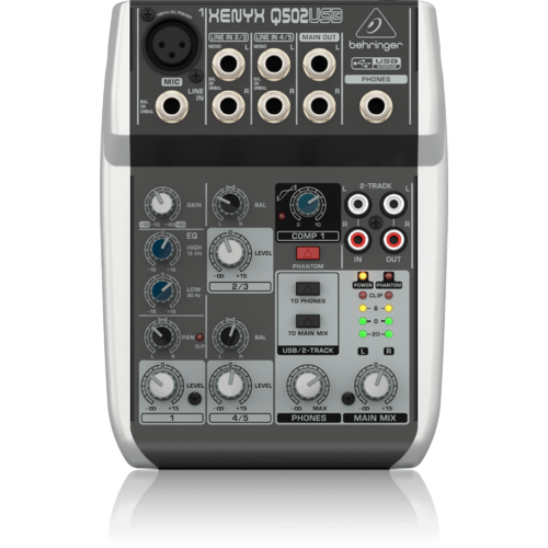 BEHRINGER XENYX Q502USB 5 Channel Mixer 1 x XLR with USB no FX
