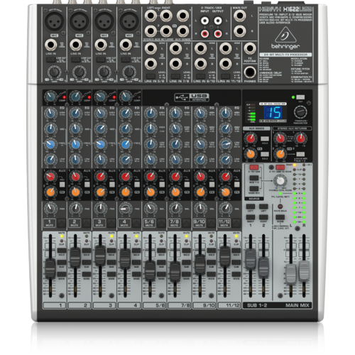 BEHRINGER XENYX X1622USB 16 Channel 2/2 Bus Mixer with XENYX Mic Preamps & Compressors, EQs, 24-Bit Multi-FX Processor (4 x XLR)