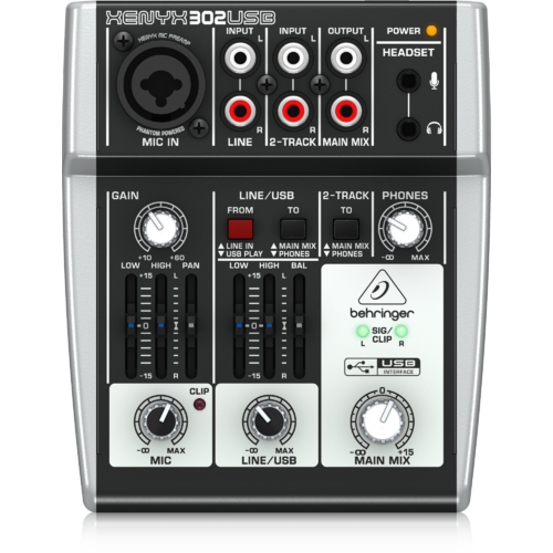 BEHRINGER XENYX 302USB 3 Input Mixer with USB