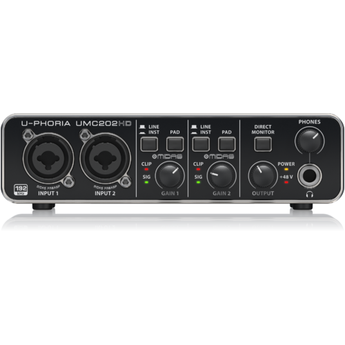 BEHRINGER U-PHORIA UMC202HD USB Audio Interface for Mics and Instruments
