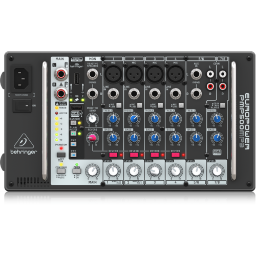 BEHRINGER EUROPOWER PMP500MP3 500 Watt Powered Mixer with FX (4 x XLR)
