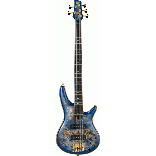 IBANEZ PREMIUM SR2605 5 String Electric Bass Guitar in Cerulean Blue Burst