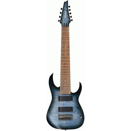 IBANEZ RGIR9FME 9 String Electric Guitar in Faded Denim Burst Flat