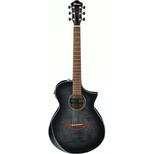 IBANEZ AEWC400 6 String Acoustic/Electric Cutaway Guitar in Transparent Black Sunburst