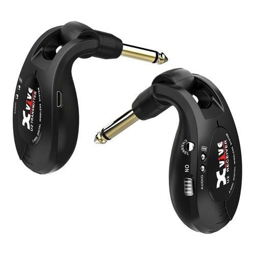 XVIVE U2 2.4 GHz Compact Digital Guitar Wireless System in Black