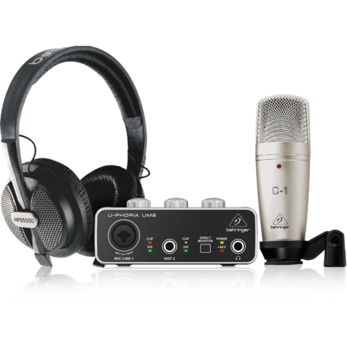 BEHRINGER UPHORIA Studio Recording/Podcasting Bundle w/ Interface, Mic & Headphones