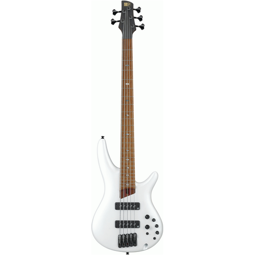 IBANEZ SR1105BP 5 String Electric Bass Guitar in Pearl White Matte with Gig Bag