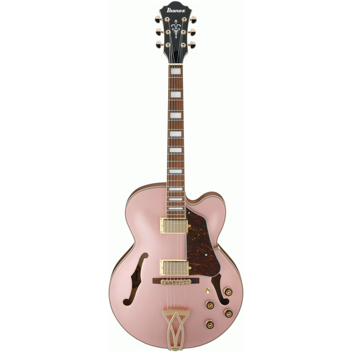 IBANEZ ARTCORE AF75G 6 String Electric Guitar with Hollow Body in Rose Gold Metallic Flat