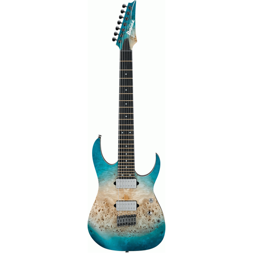 IBANEZ RG1127PBFX 7 String Electric Guitar in Caribbean Islet Flat with Gig Bag