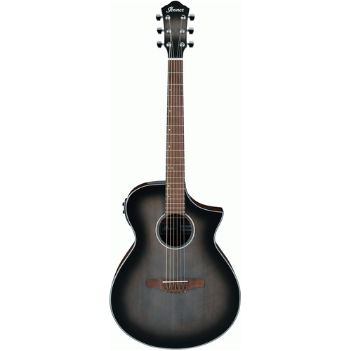 IBANEZ AEWC11 6 String Acoustic/Electric Cutaway Guitar in Transparent Charcoal Burst High Gloss