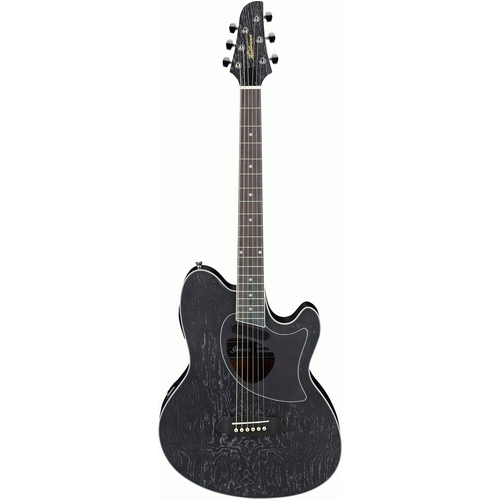 IBANEZ TCM50 6 String Acoustic/Electric Cutaway Guitar in Galaxy Black Open Pore