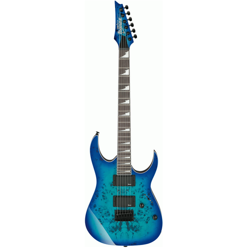 IBANEZ GIO RGR221PA 6 String Reverse Headstock Electric Guitar in Aqua Burst