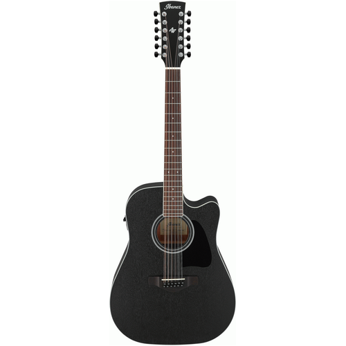 IBANEZ ARTWOOD AW8412CE 12 String Acoustic/Electric Cutaway Guitar in Weathered Black