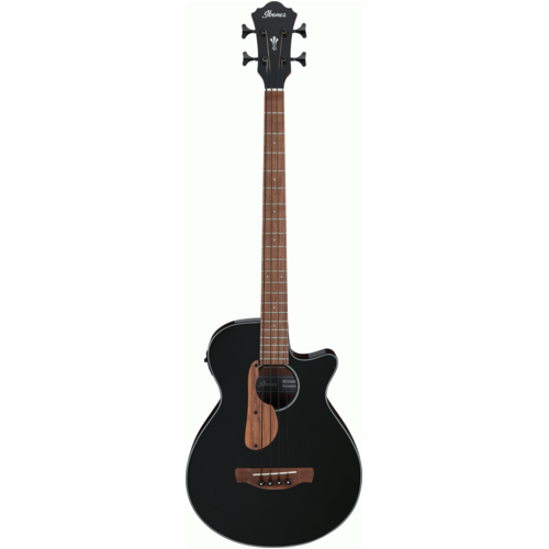 IBANEZ AEGB24E BKH 4 String Acoustic/Electric Cutaway Bass Guitar in Black High Gloss