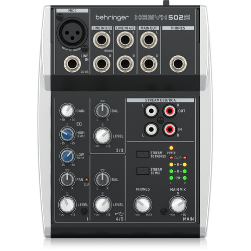 BEHRINGER  XENYX 502S 5 Channel Mixer with USB