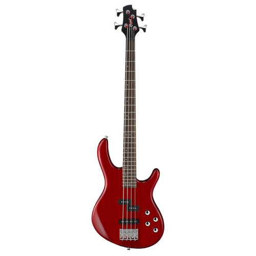 CORT ACTION PLUS 4 String Electric Bass Guitar in Transparent Red Gloss