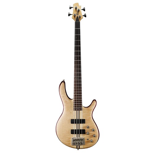 CORT A4 PLUS FMMH 4 String Electric Bass with Bartolini Pickups in Open Pore Natural