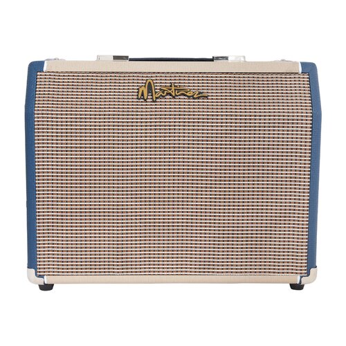MARTINEZ 25 Watt Retro Style Acoustic Guitar with Reverb and Chorus in Blue MAE-25RC-BLU