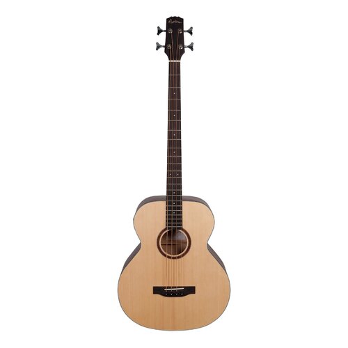 MARTINEZ NATURAL 4 String Acoustic/Electric Bass Guitar with Spruce Top in Open Pore