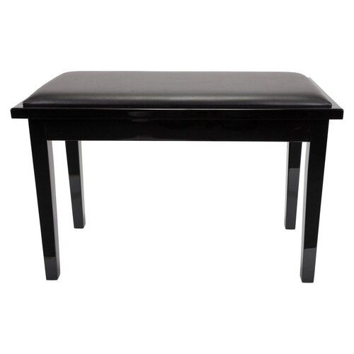 CROWN Duet Piano Stool Deluxe Timber Trim with Storage Compartment in Black