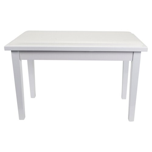 CROWN Duet Piano Stool Deluxe Timber Trim with Storage Compartment in White