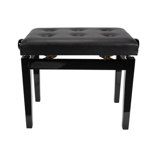 CROWN Piano Stool Tufted Height Adjustable in Black