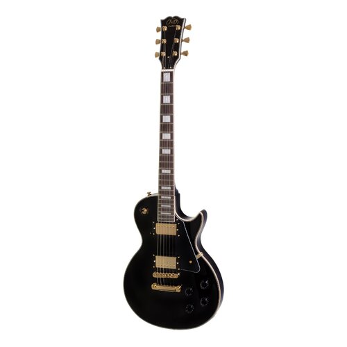 J&D LUTHIERS CUSTOM 6 String LP Style Electric Guitar with Mahogany Set Neck in Black JD-DLC-BLK