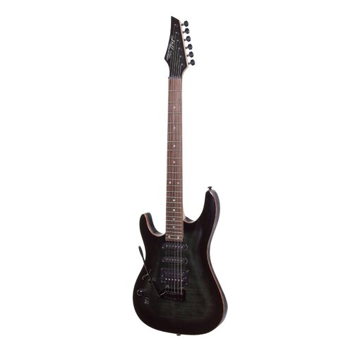 J&D LUTHIERS IE9L 6 String Left Hand Contemporary Electric Guitar in Transparent Black JD-IE9L-TBK