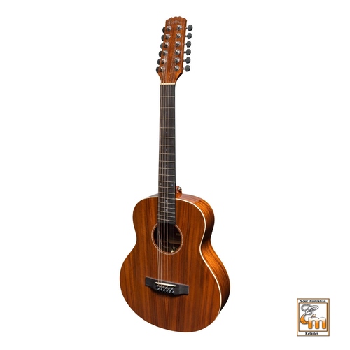 MARTINEZ SOUTHERN STAR 8 12 String Mini Short Scale Acoustic/Electric Guitar Solid Mahogany Top with Case