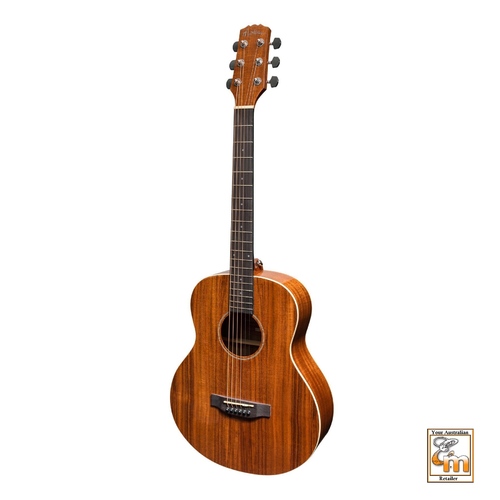 MARTINEZ SOUTHERN STAR 8 6 String Mini Short Scale Acoustic/Electric Guitar Solid Koa Top with Case