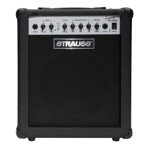 STRAUSS LEGACY 35 Watt Guitar Amp Combo with Reverb and 10 inch Speaker in Black SLA-35RG-BLK