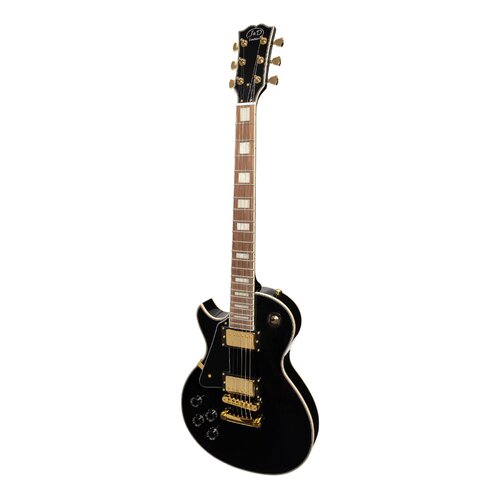 J&D LUTHIERS CUSTOM 6 String Left Hand LP Style Electric Guitar with Mahogany Set Neck in Black JD-DLCL-BLK