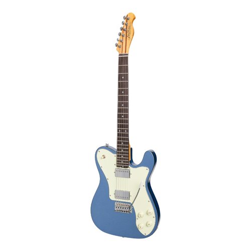 J&D LUTHIERS TL12 6 String Deluxe Tele Style Electric Guitar in Metallic Blue JD-TL12-MBL/MS