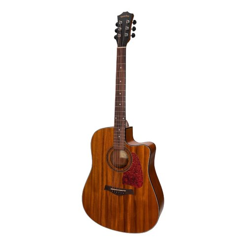 SANCHEZ 6 String Dreadnought/Electric Cutaway Guitar with Laminate Koa Top, Back and Sides