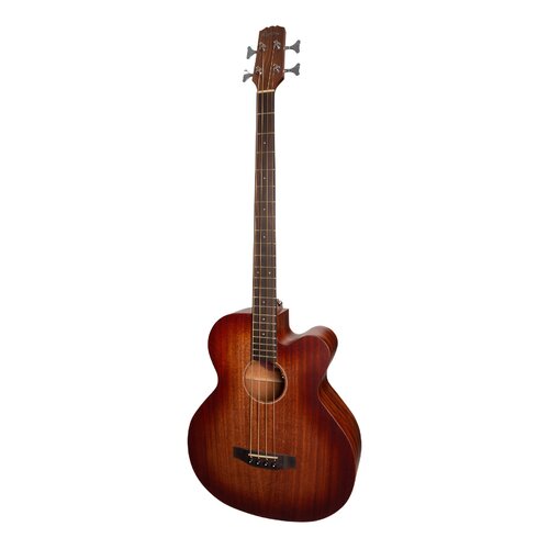 MARTINEZ SOUTHERN STAR 6 4 String Acoustic/Electric Cutaway Bass Guitar Solid Mahogany Top with Case