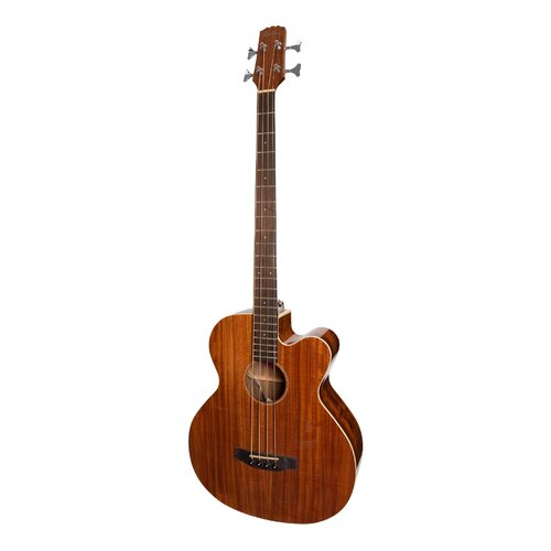 MARTINEZ SOUTHERN STAR 8 4 String Acoustic/Electric Cutaway Bass Guitar Solid Koa Top with Case