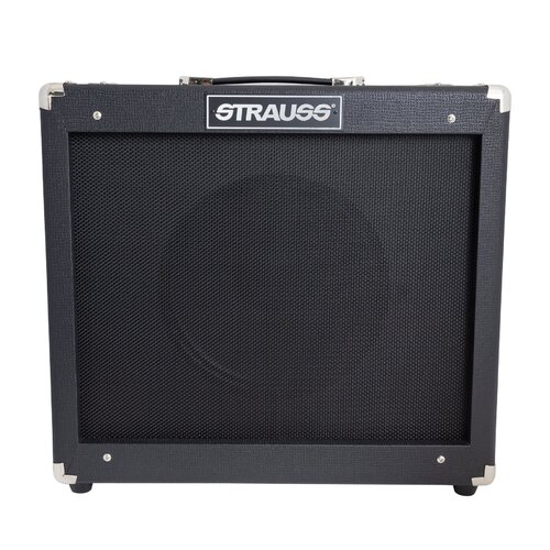 STRAUSS LEGACY VINTAGE 50 Watt Solid State Guitar Amp Combo with Reverb, FX Loop and 12 inch Speaker in Black SLA-V50RG-BLK