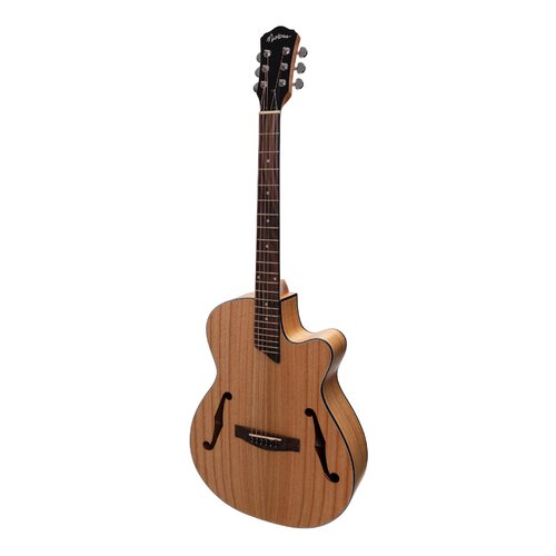 MARTINEZ 6 String Jazz Hybrid Small Body Acoustic Cutaway Guitar in Mindi-Wood MJH-3C-MWD