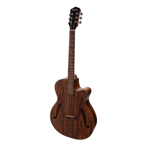 MARTINEZ 6 String Jazz Hybrid Small Body Acoustic Electric Cutaway Guitar in Rosewood