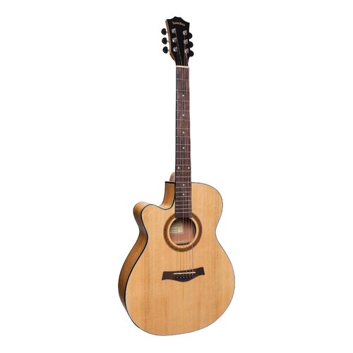 SANCHEZ SFC-18L 6 String Left Hand Small Body Acoustic/Electric Cutaway Guitar with Laminate Spruce Top