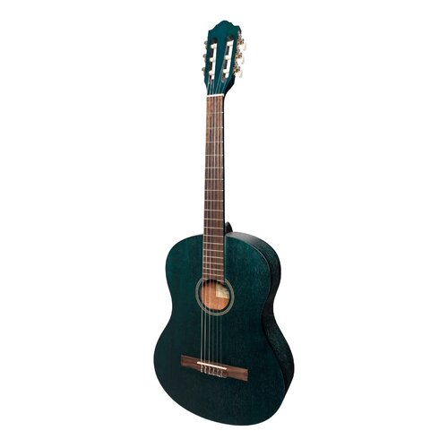 MARTINEZ 4/4 Size Slim Jim Classical Guitar Only with Built-in Tuner Blue