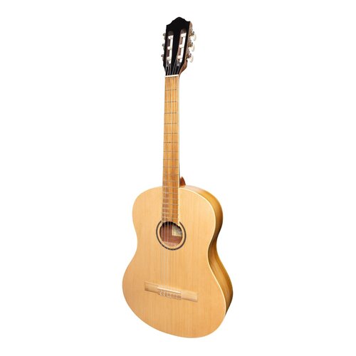 MARTINEZ 4/4 Size Slim Jim Classical Guitar Only with Built-in Tuner Spruce Top/Jati Teakwood Back & Sides