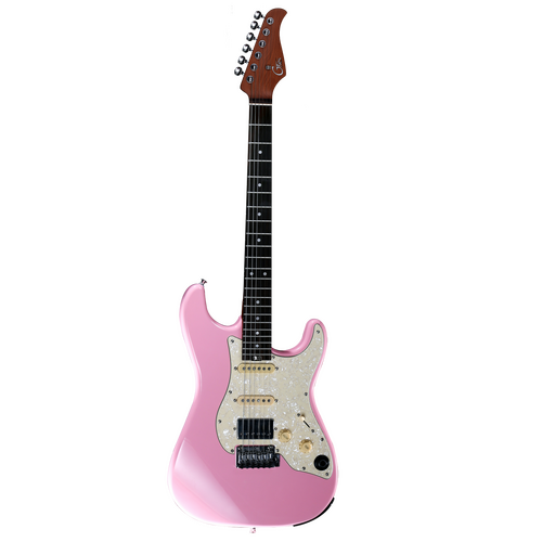 MOOER GTRS-S800 INTELLIGENT 6 String Electric Guitar with Rosewood Fretboard and Gig Bag in Pink
