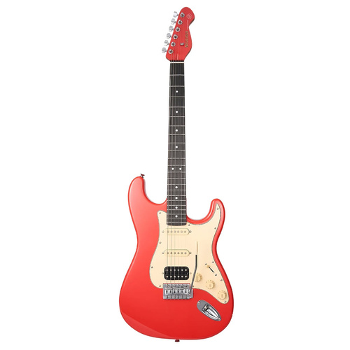 MOOER MSC10 ELITE STRAT STYLE ELECTRIC GTR H/S/S TREMOLO BRIDGE FIESTA RED