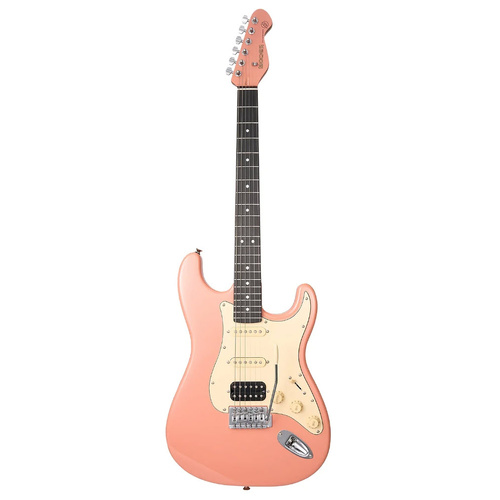 MOOER MSC10 ELITE STRAT STYLE ELECTRIC GTR H/S/S TREMOLO BRIDGE FLAMINGO PINK