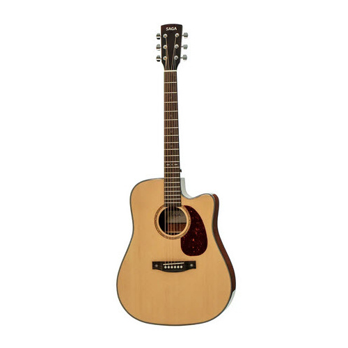 SAGA SF830CE ACOUSTIC/ELECTRIC CUTAWAY GTR VINTAGE SOLID TOP W/BAG