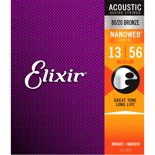 ELIXIR NANOWEB E11102 13/56  Acoustic String Set 80/20 Bronze