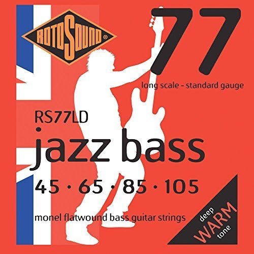 ROTOSOUND RS77LD Jazz Bass String Set 45-105 Monel Flatwound Standard